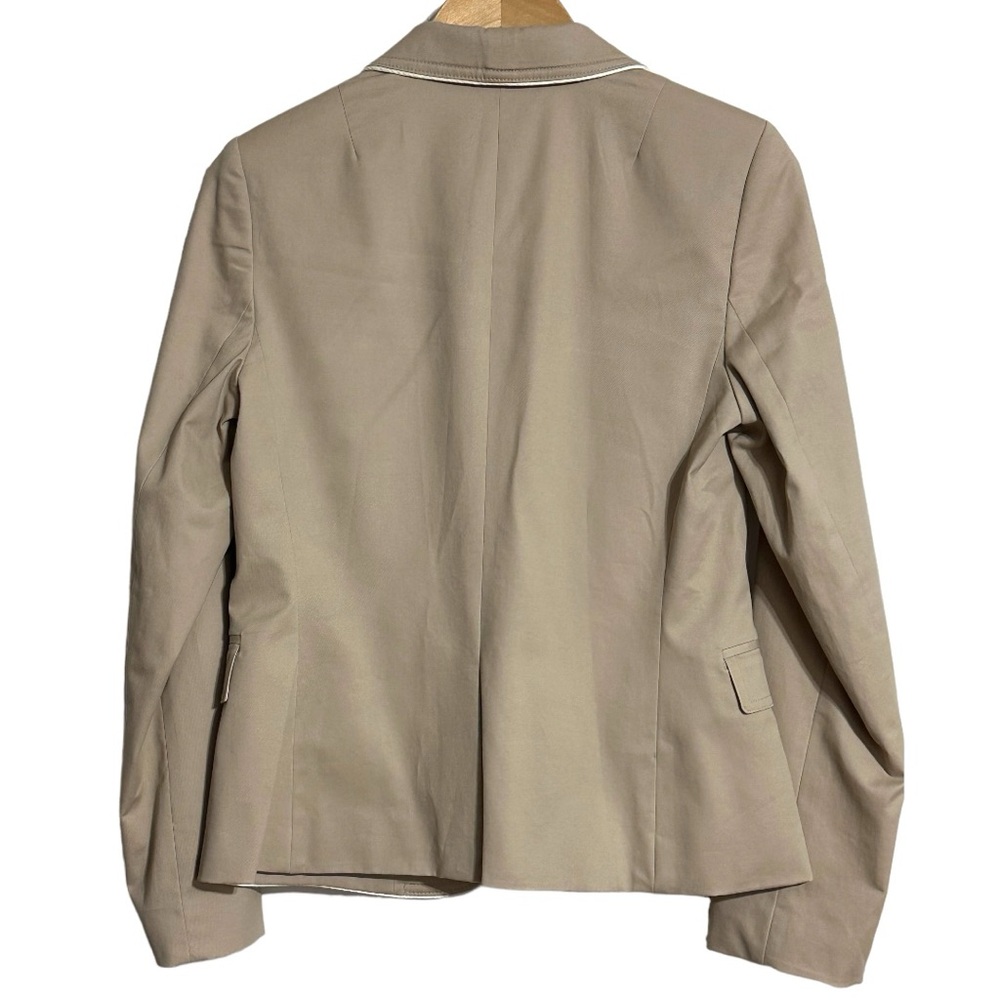 Banana Republic NWT Khaki with White Piping Notch Lapel Blazer Jacket - Picture 3 of 14